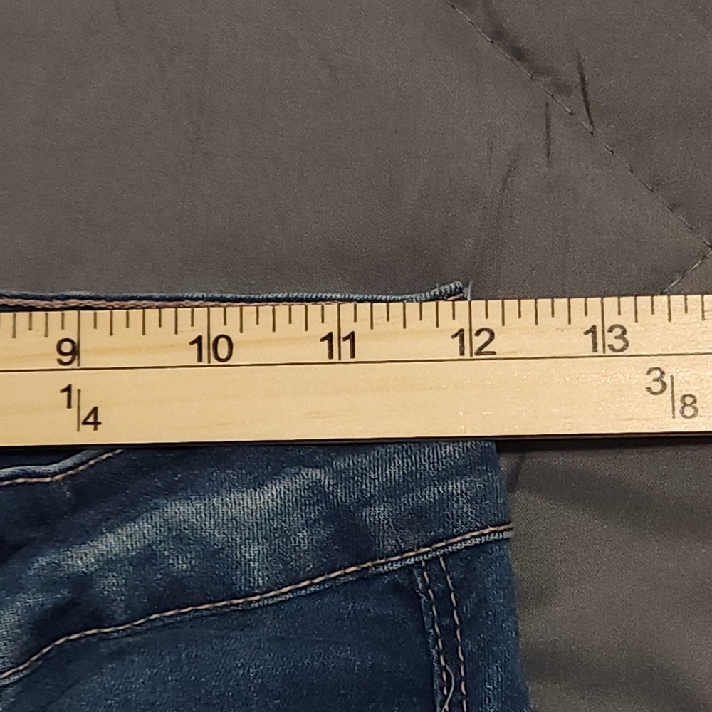 Wax Jeans Juniors 0 24x26.5 Low Rise Skinny Distressed Medium Wash - Picture 7 of 13